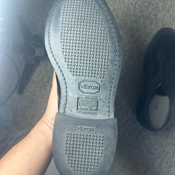 CAPPS Air-Lite Men’s by 8.5 Black Patent Leather Dress Shoes Oxford Uniform USA - Picture 3 of 5